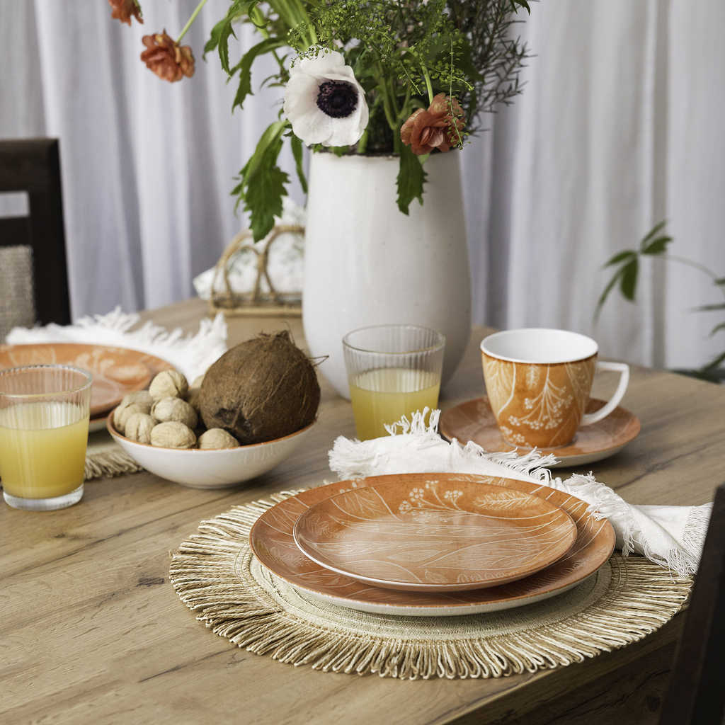 Jedálenský tanier ŠTYRI ROČNÉ OBDOBIA oranžový 27 cm