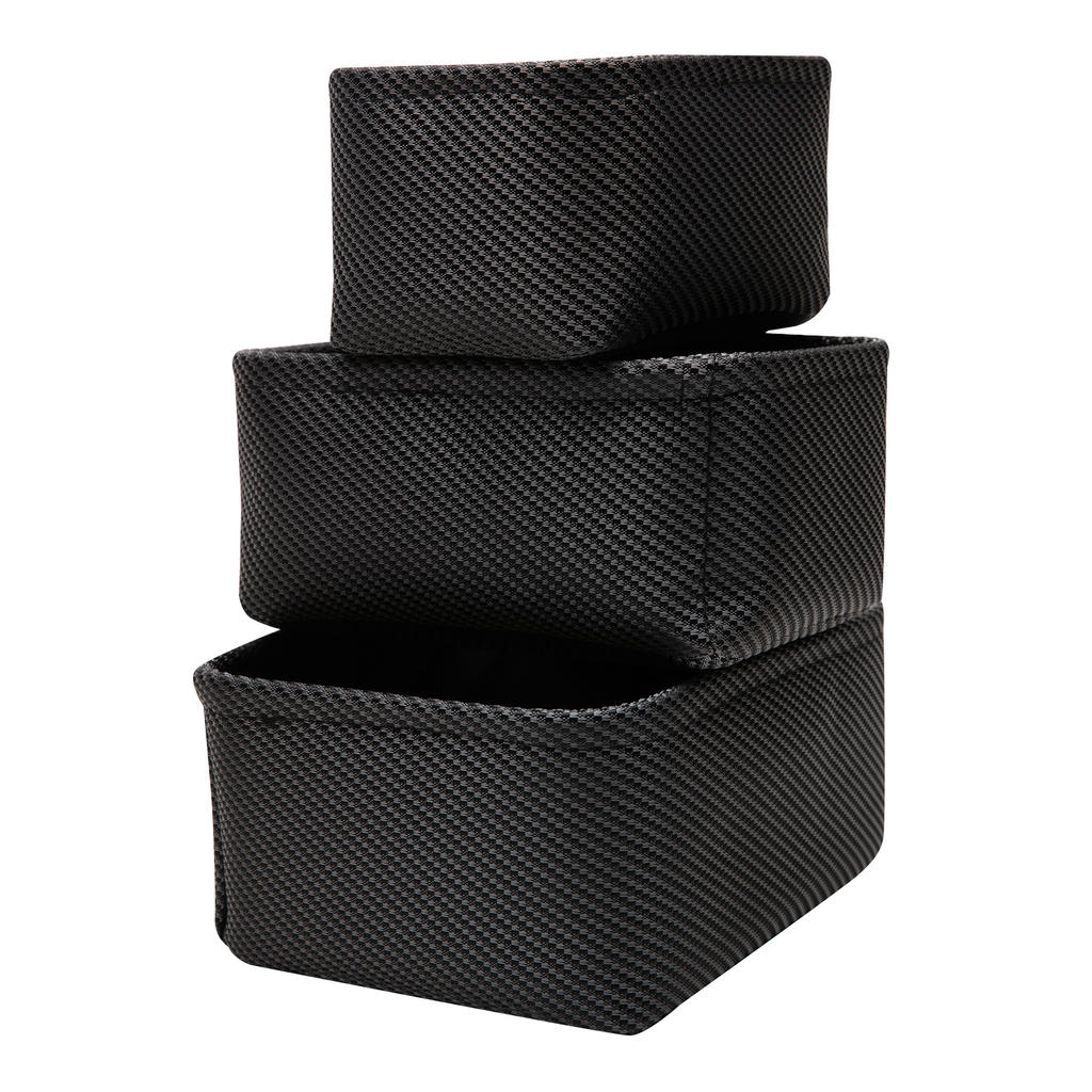 Čierny úložný košík 24 x 17 x 11 cm