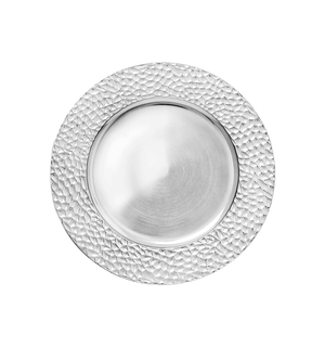 Dekoratívny tanier zdobený strieborný 33 cm