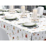 Biely obrus so vzorom kvetov 110 x 160 cm
