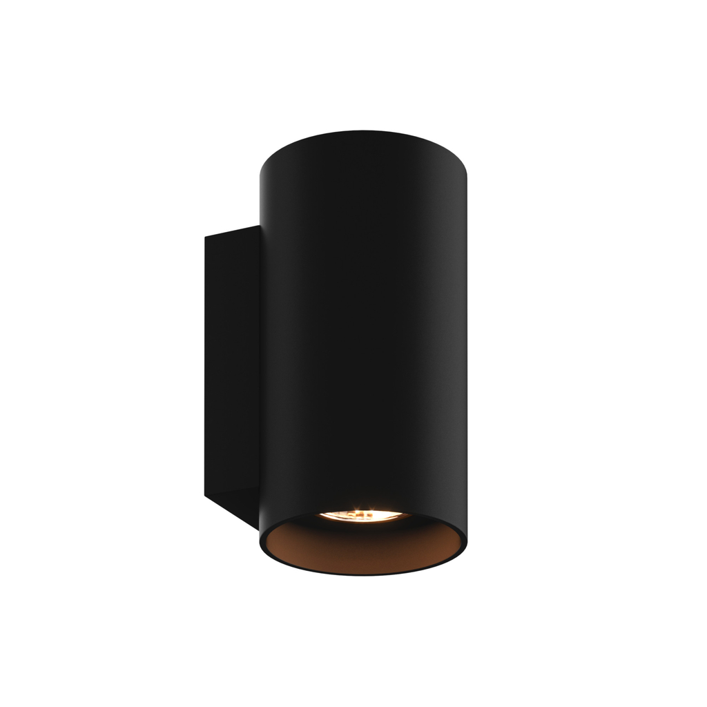 Čierne minimalistické nástenné svietidlo SANDY WL ROUND