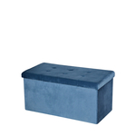 Skladací puf s úložným priestorom modrý 76,5x38x37,5 cm