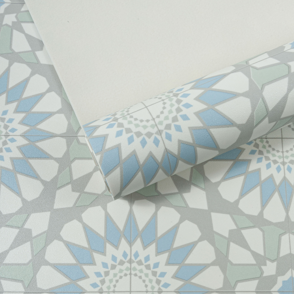 Behúň do kuchyne rozeta modro-zelená 67x200 cm