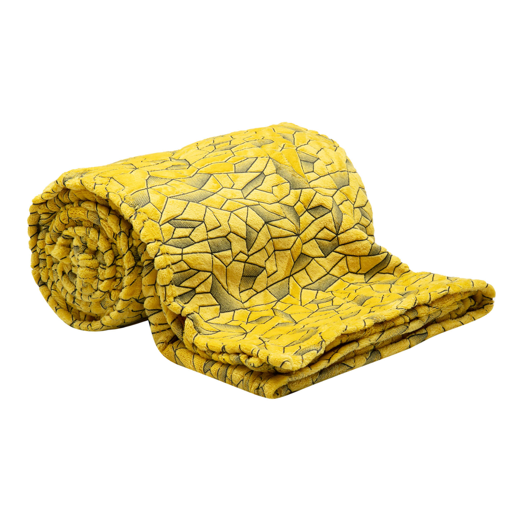 Žltá deka s geometrickým vzorom GEOM 150x200 cm