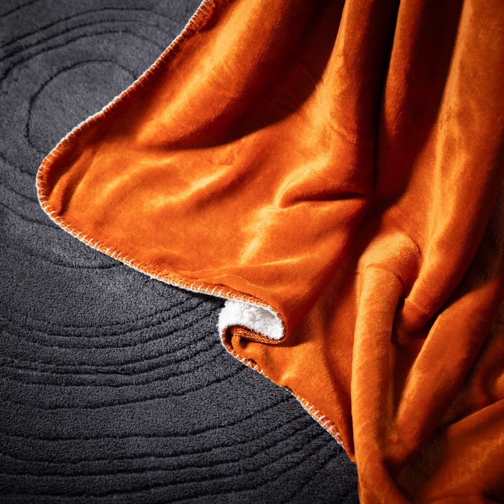 Oranžová baránková deka DOLLY 150x200 cm