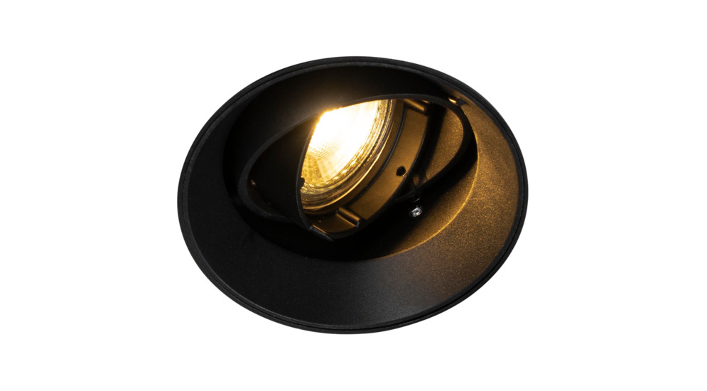 Zapustené bodové svietidlo čierne ONEON s priemerom 9,6 cm