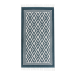 Modro-biely kosoštvorcový koberec do predsiene SCANDI 80x150 cm