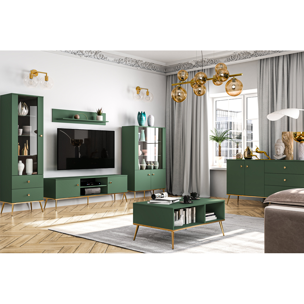 Nočný stolík so zásuvkou FOREST zelený