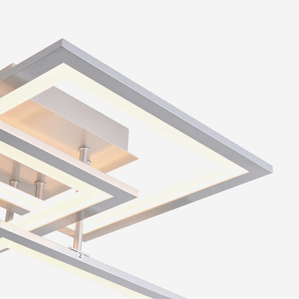 Rámové stropné LED svietidlo v striebornej farbe MODESTO