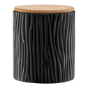 Keramická dóza s bambusovým vekom, čierna TUVO 10,7 cm