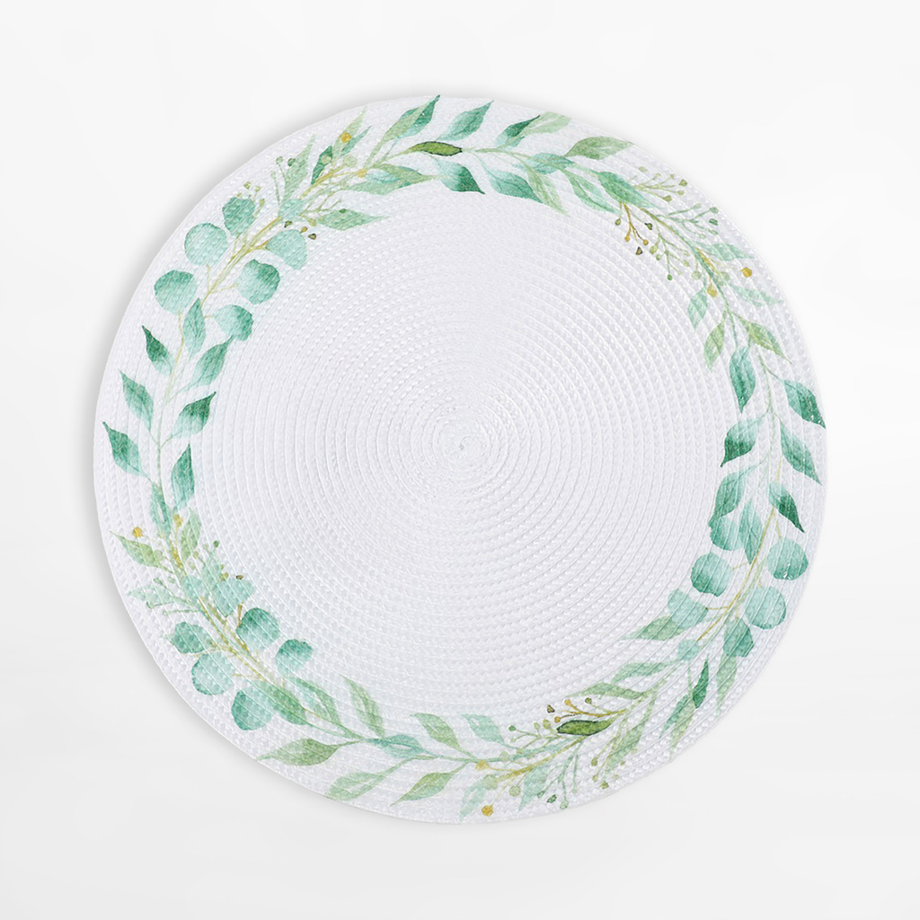 Okrúhlé stolové prestieranie so vzorom listov 38 cm