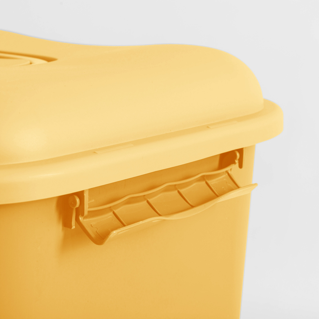 Úložný box na kolieskach, žlté, 40x32x26 cm