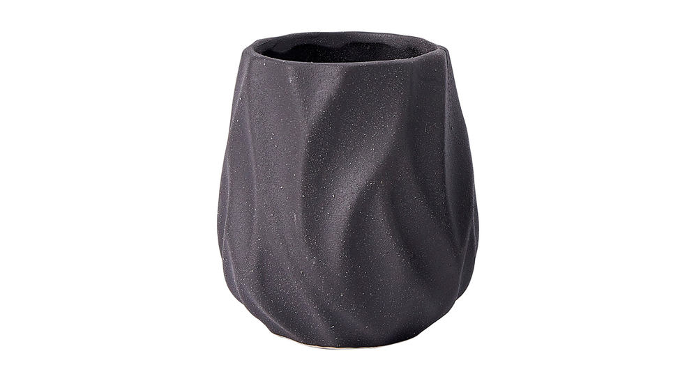 Kúpeľňový pohár vyrobený z keramiky čiernej farby 10 cm slza