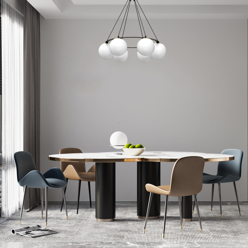 Závesné svietidlo BALLO VI 6 gulí čierno-zlaté