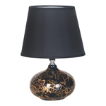 Stolná lampa s tienidlom čierno-zlatá 27 cm
