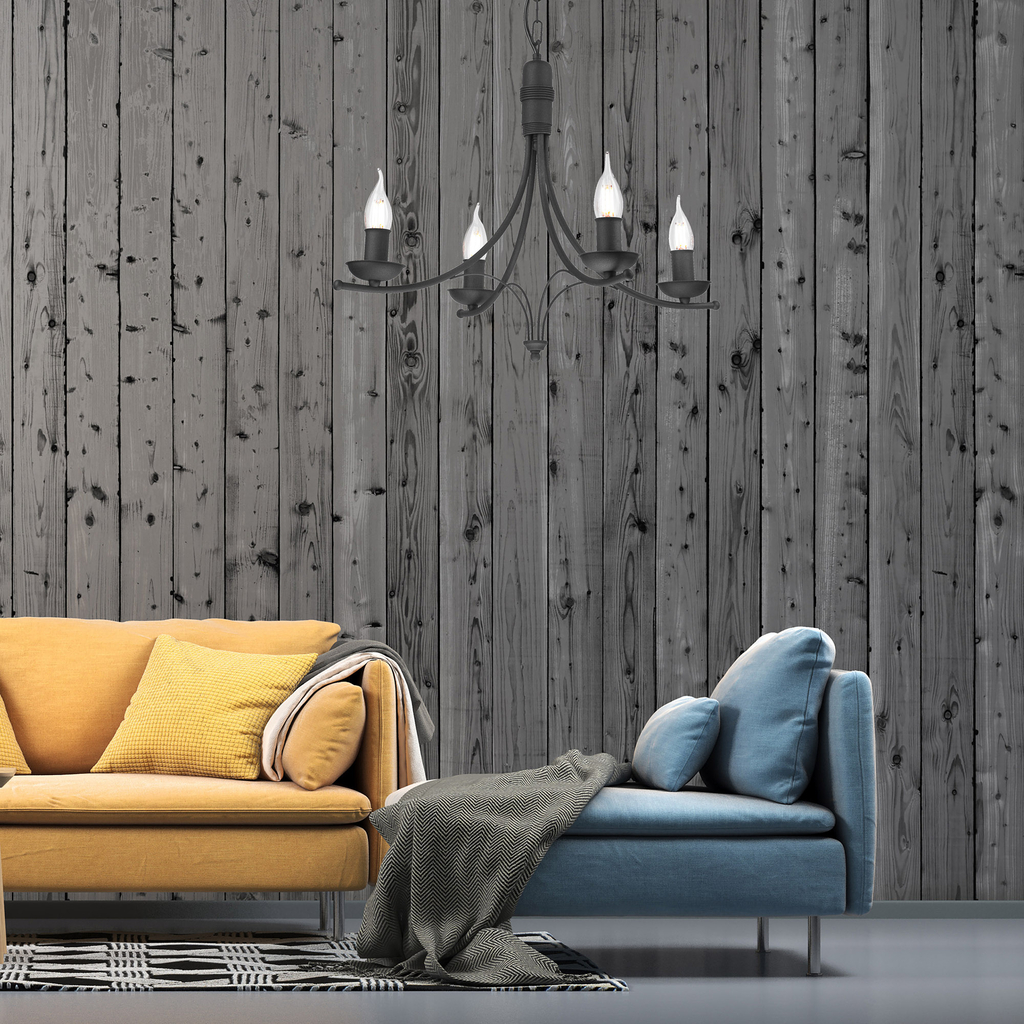 Závesný luster LUCY retro čierny