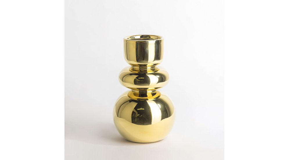 Zlatá moderná váza 20 cm