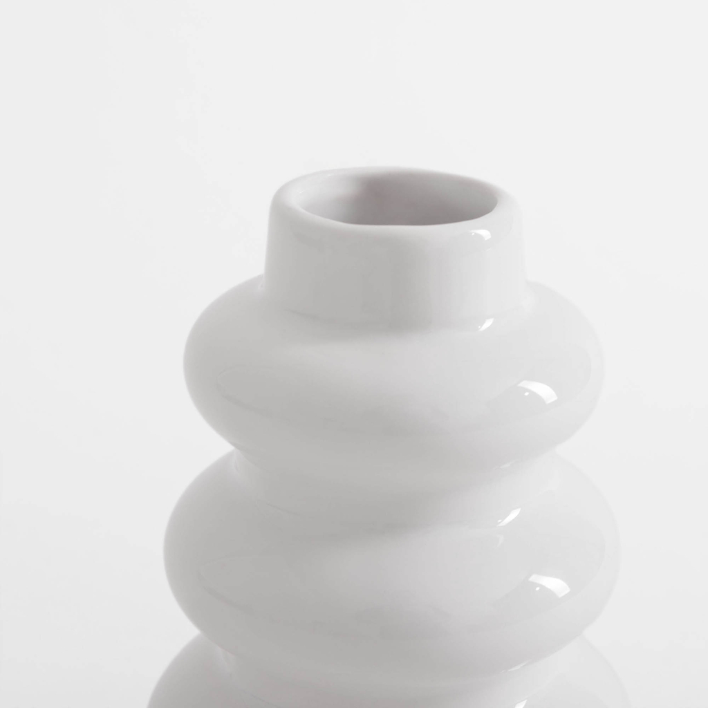 Váza snehuliak v bielej farbe 12 cm