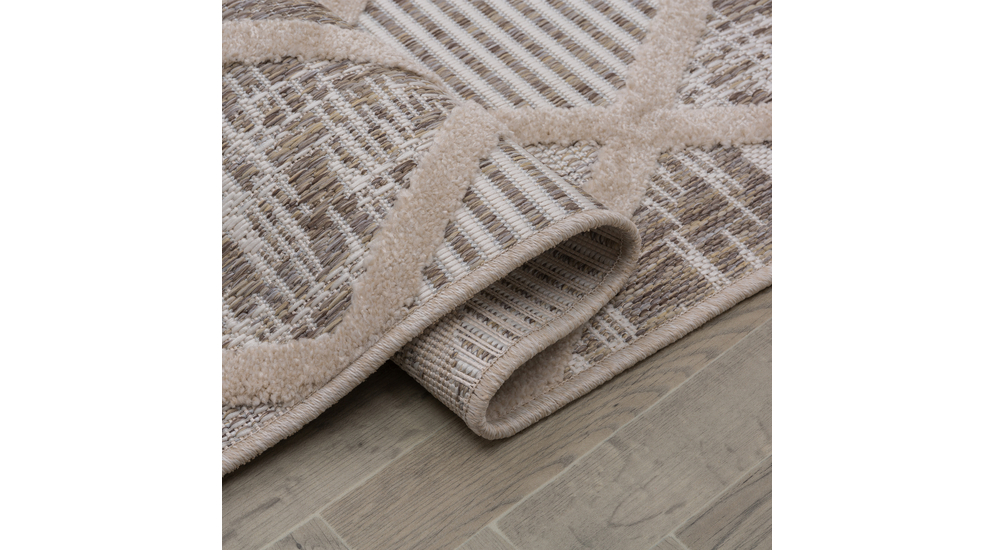 Vonkajší koberec BOLONIA s kosoštvorcovým vzorom, béžový 120x160 cm