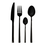 Súprava príborov pre 6 osôb čierna COMO 24 kusov