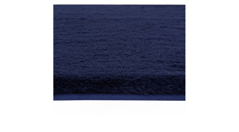 Tmavomodrý koberec s dlhým vlasom MOBAH 53x80 cm