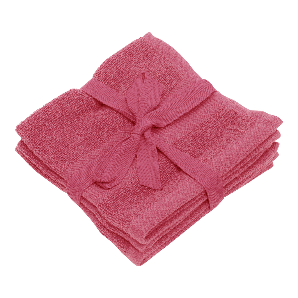 Sada 3 ružových bavlnených uterákov 30x30 cm