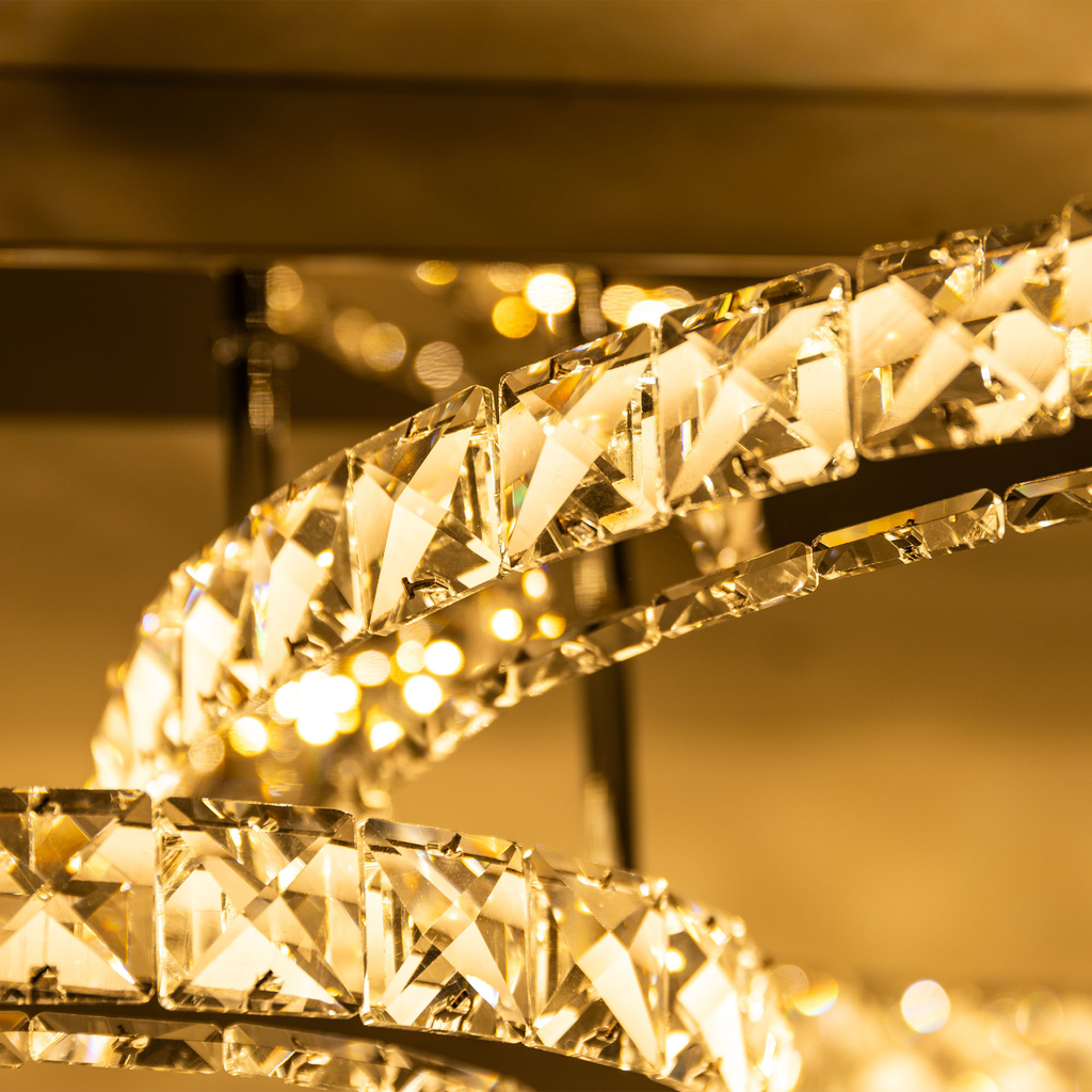 Stropné LED svietidlo GIRONA 2 krúžky chróm