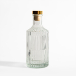Fľaša z ryhovaného skla s korkovou zátkou 250 ml