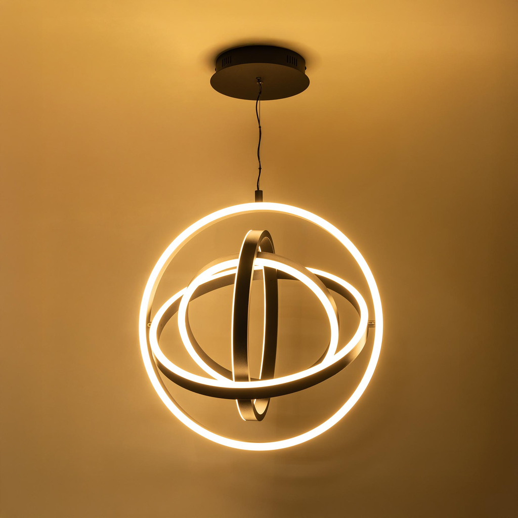 Závesné LED svietidlo čierne TESS 50 cm