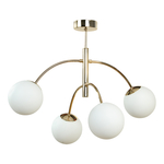 Stropné svietidlo VOLTA 4 gule zlatá biele
