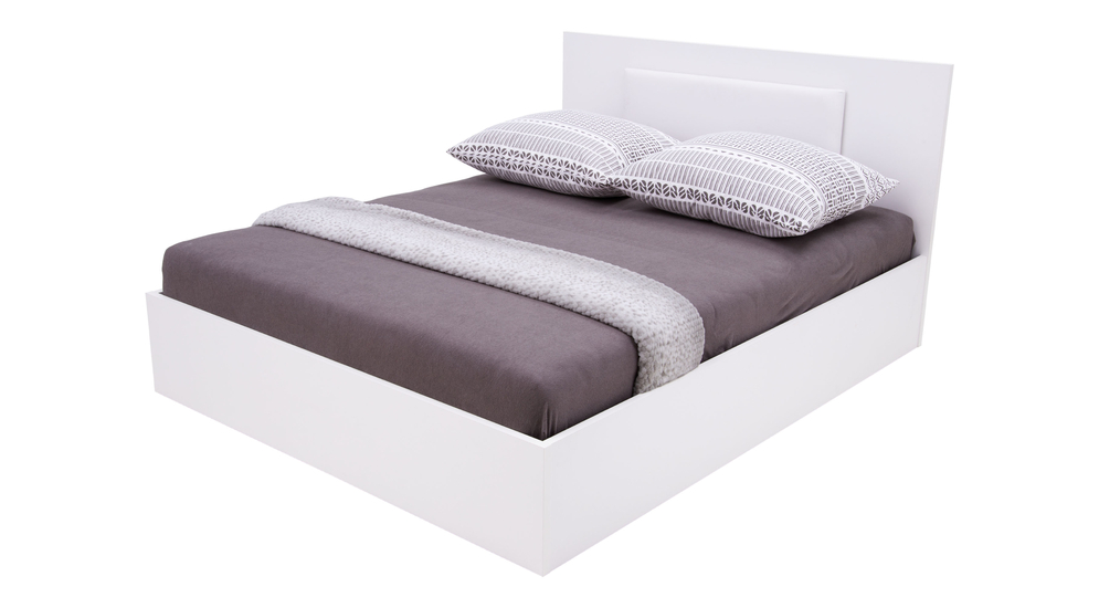 Biela posteľ s osvetlením MARSYLIA 160 x 200 cm