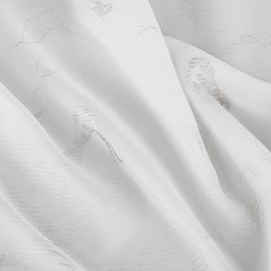 Záclona s priechodkami bielo-strieborná EMILI 140x250 cm