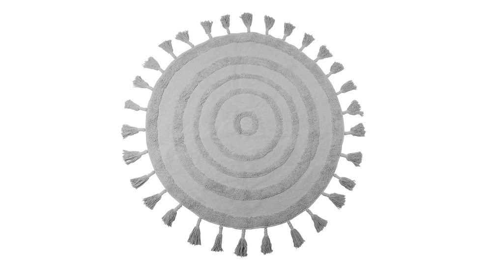 Okrúhly koberec BOHO so strapcami, sivý 100 cm