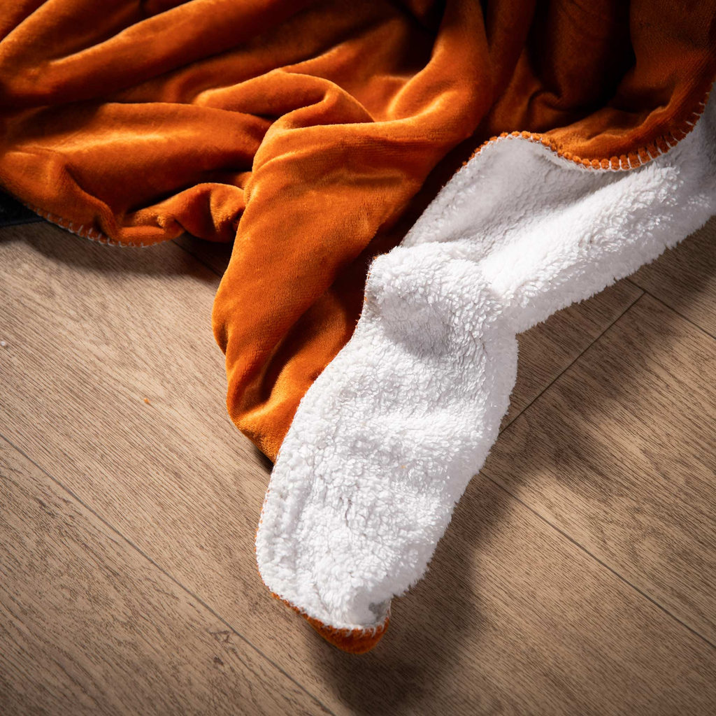 Oranžová baránková deka DOLLY 150x200 cm