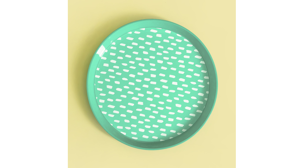 Súprava 4 plastových tanierov zelená, 21 cm