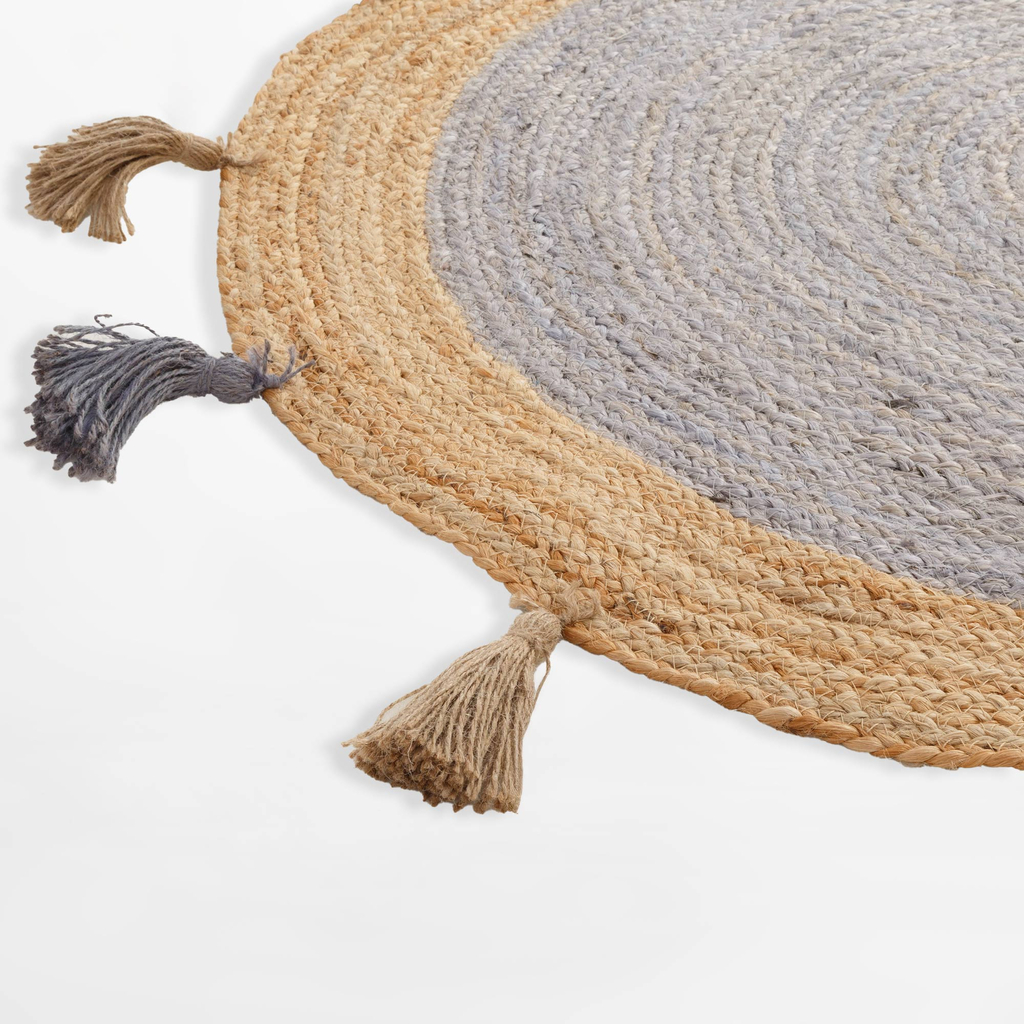 Okrúhly jutový koberec BRUGA, geometrický, 100 cm