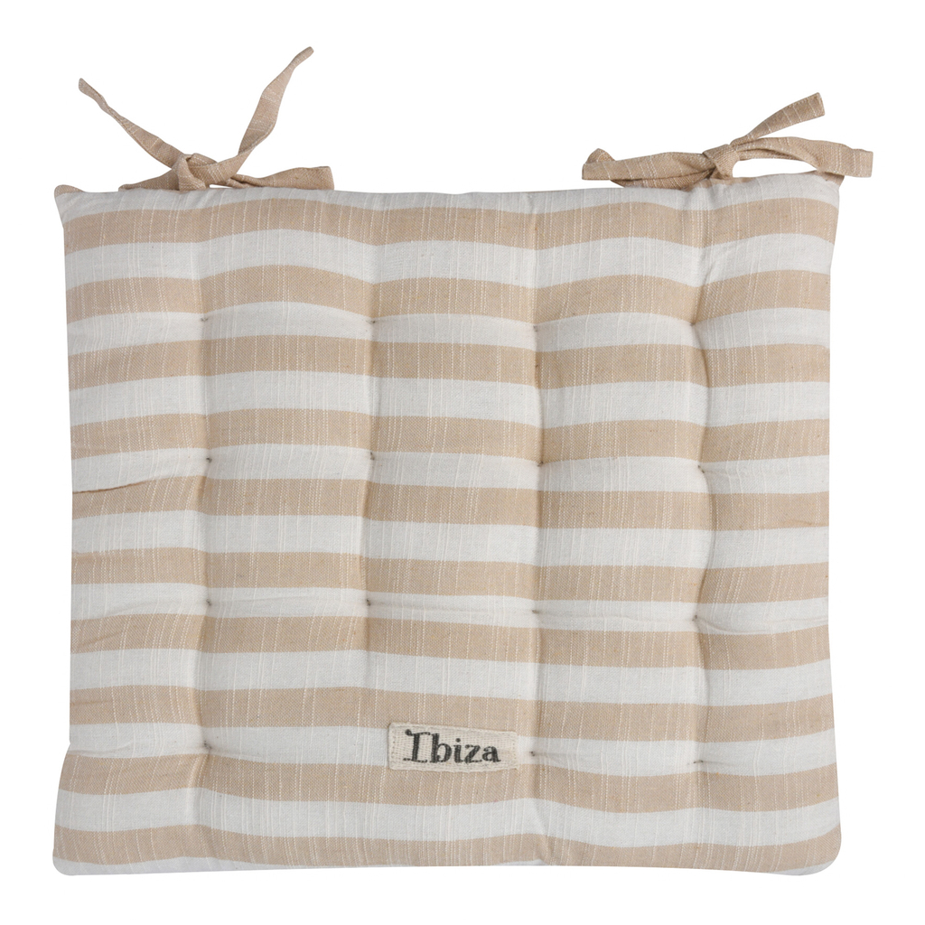 Podsedák na stoličku béžové pruhy 40x40 cm