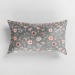 Dekoratívna kvetinová obliečka na vankúš DAISY sivá 30x50 cm