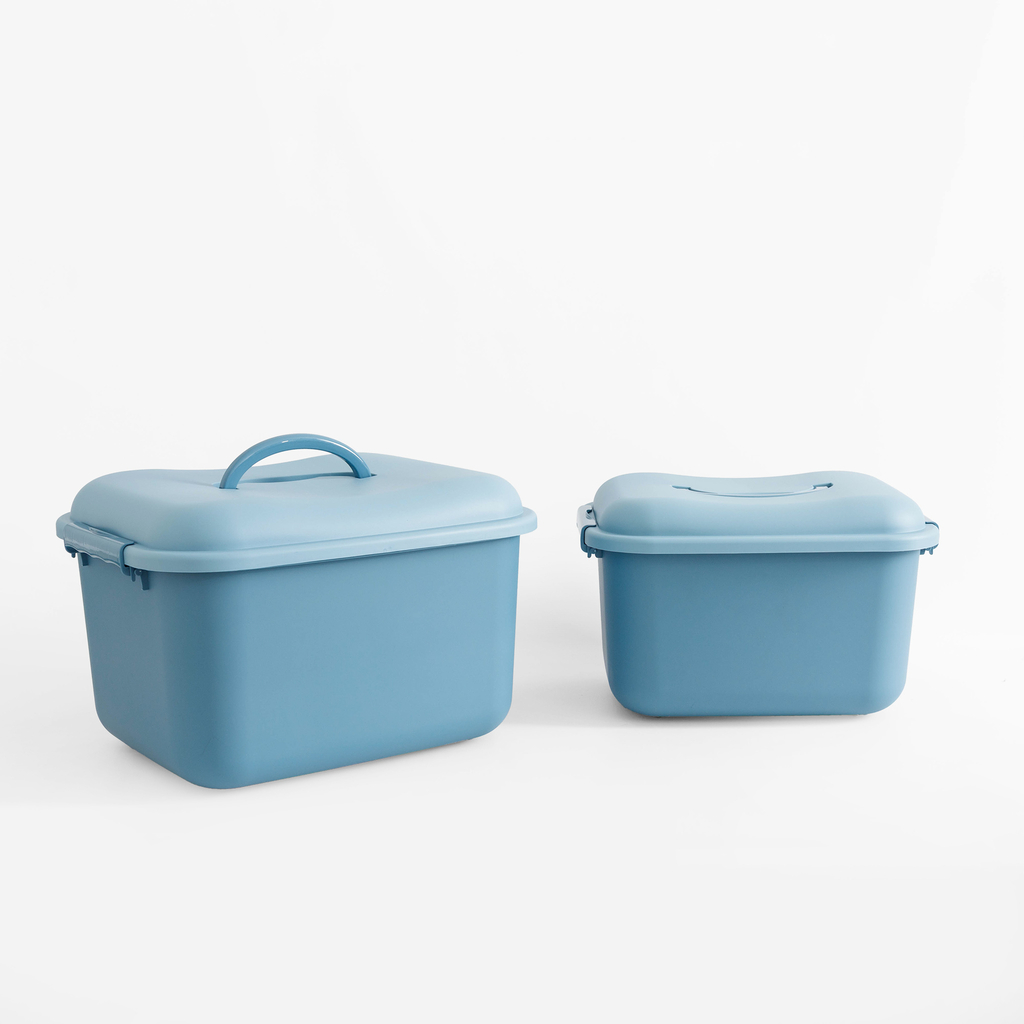 Úložný box na kolieskach, modrý, 40x32x26 cm