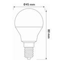 LED žiarovka E14 5W teplá farba ORO-E14-G45-TOTO-5W-WW