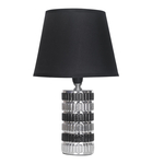 Stolná lampa s tienidlom strieborno-čierna 31 cm