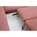 Velúrová ružová rohová sedačka SELVA