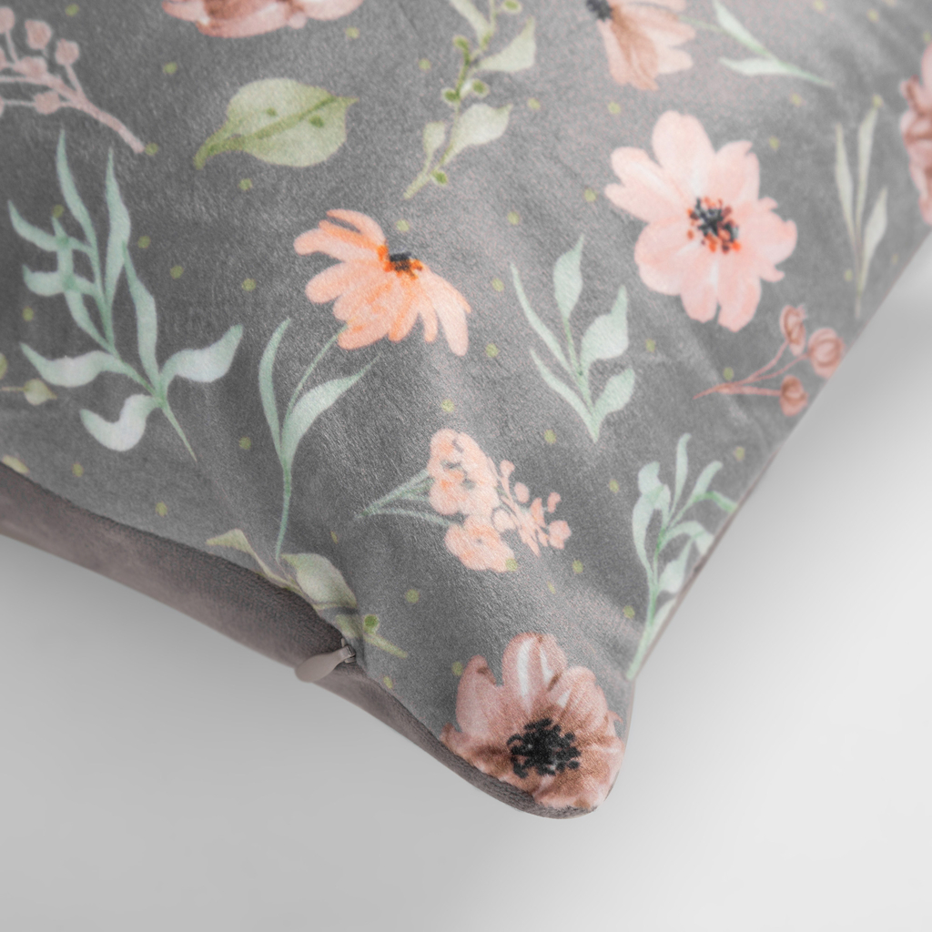 Dekoratívna kvetinová obliečka na vankúš DAISY sivá 30x50 cm