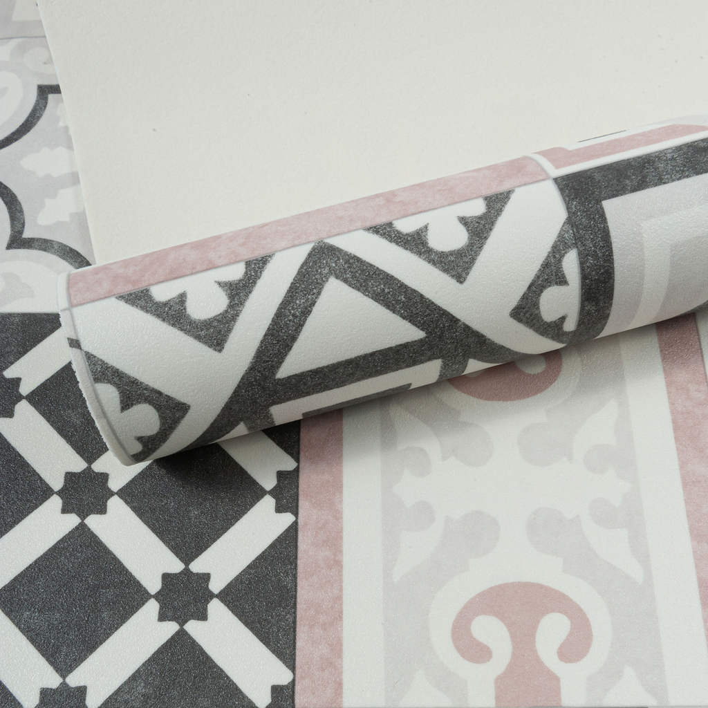 Behúň do kuchyne ružový, s marockým vzorom, 67x200 cm