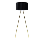 Stojacia lampa UMBERTO zlatá, čierne tienidlo