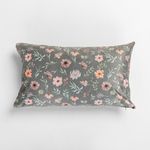 Dekoračná obliečka na vankúš DAISY s kvetinovým motívom, zelená 30x50 cm