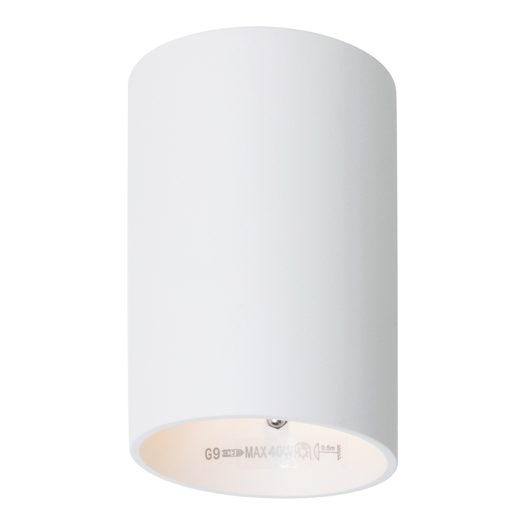 Biele nástenné svietidlo v tvare valca SLICE WL