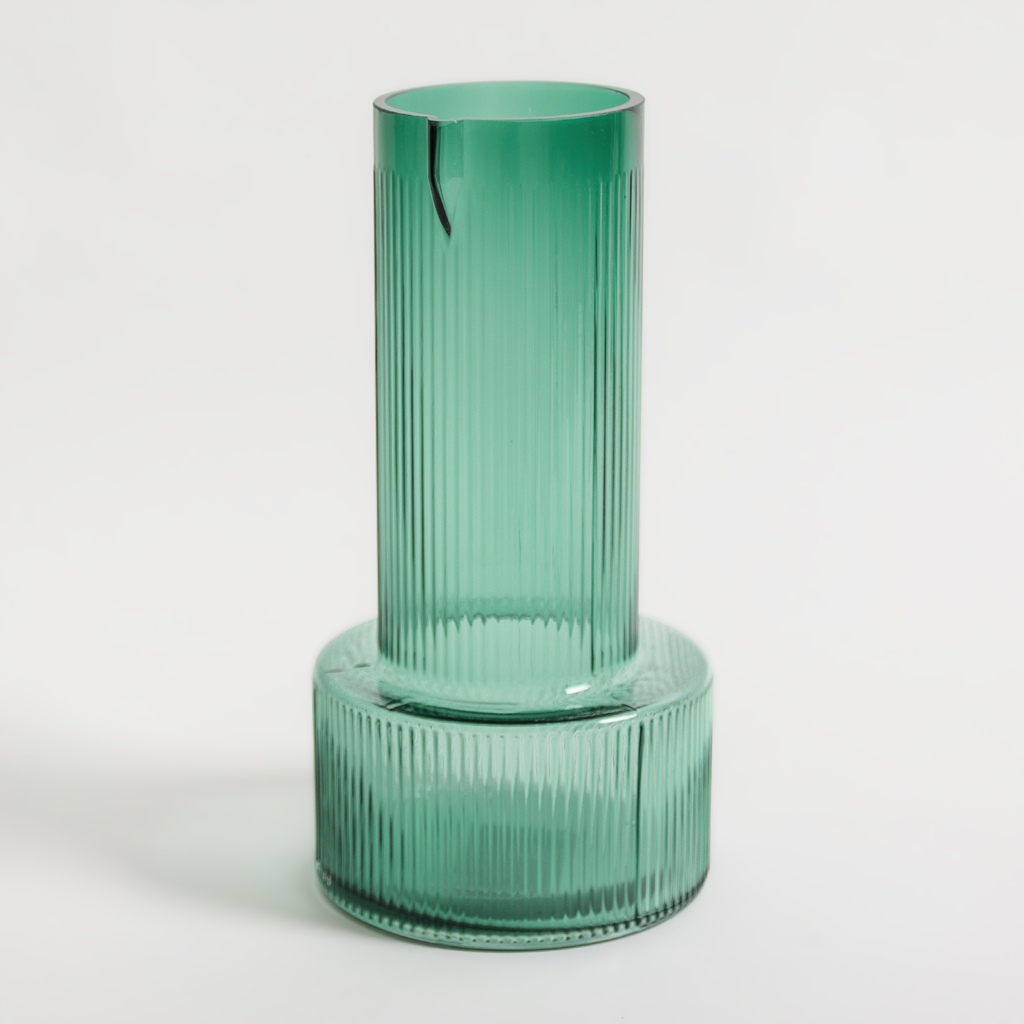 Sklenená zelená váza 30,5 cm