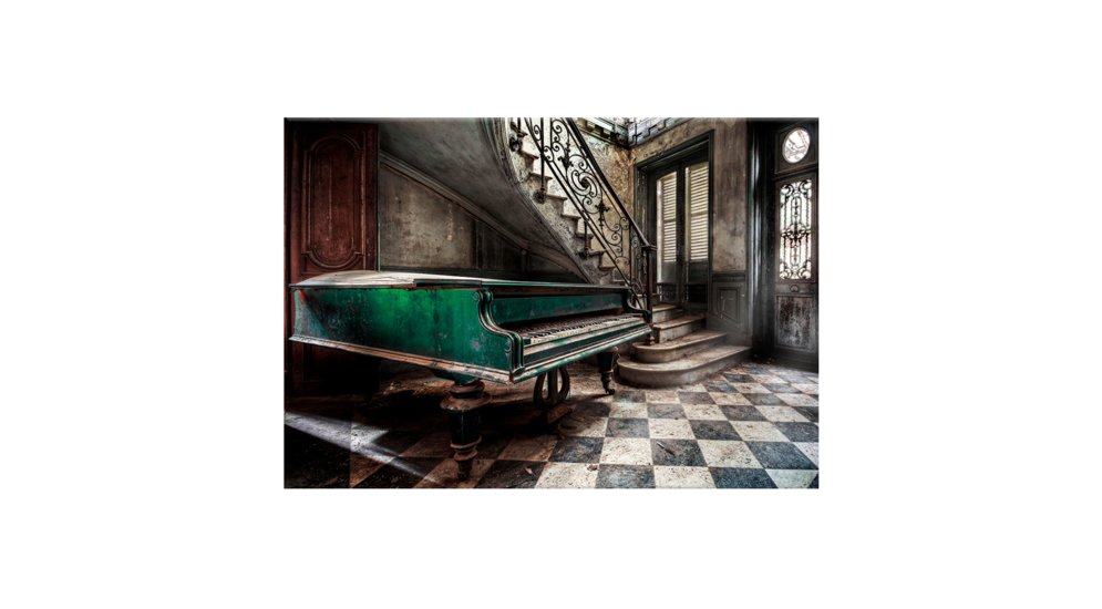 Obraz CANVAS GREEN PIANO 85x113 cm