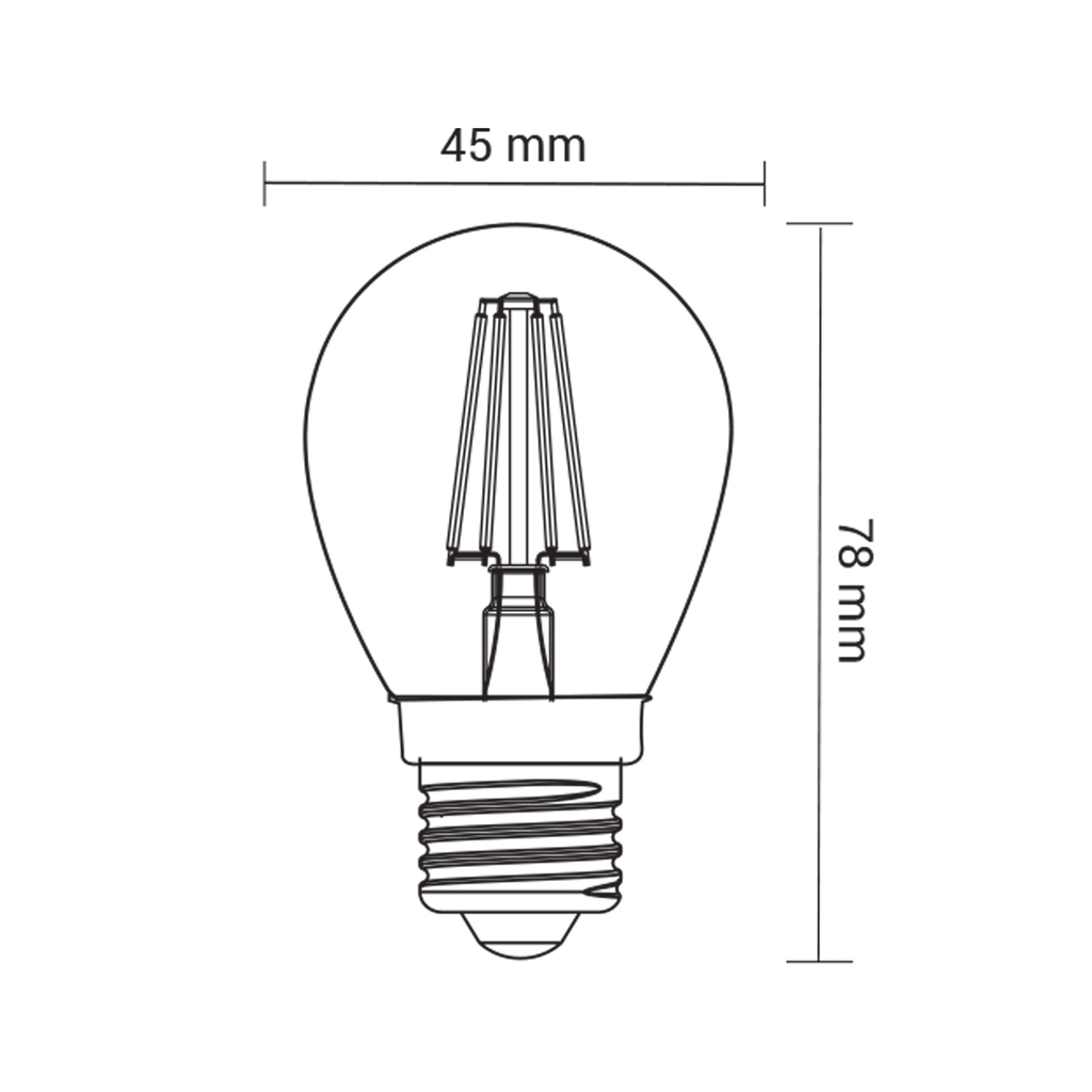 Žiarovka LED E27 4W teplá farba ORO-E27-G45-FL-CLARO-4W-WW